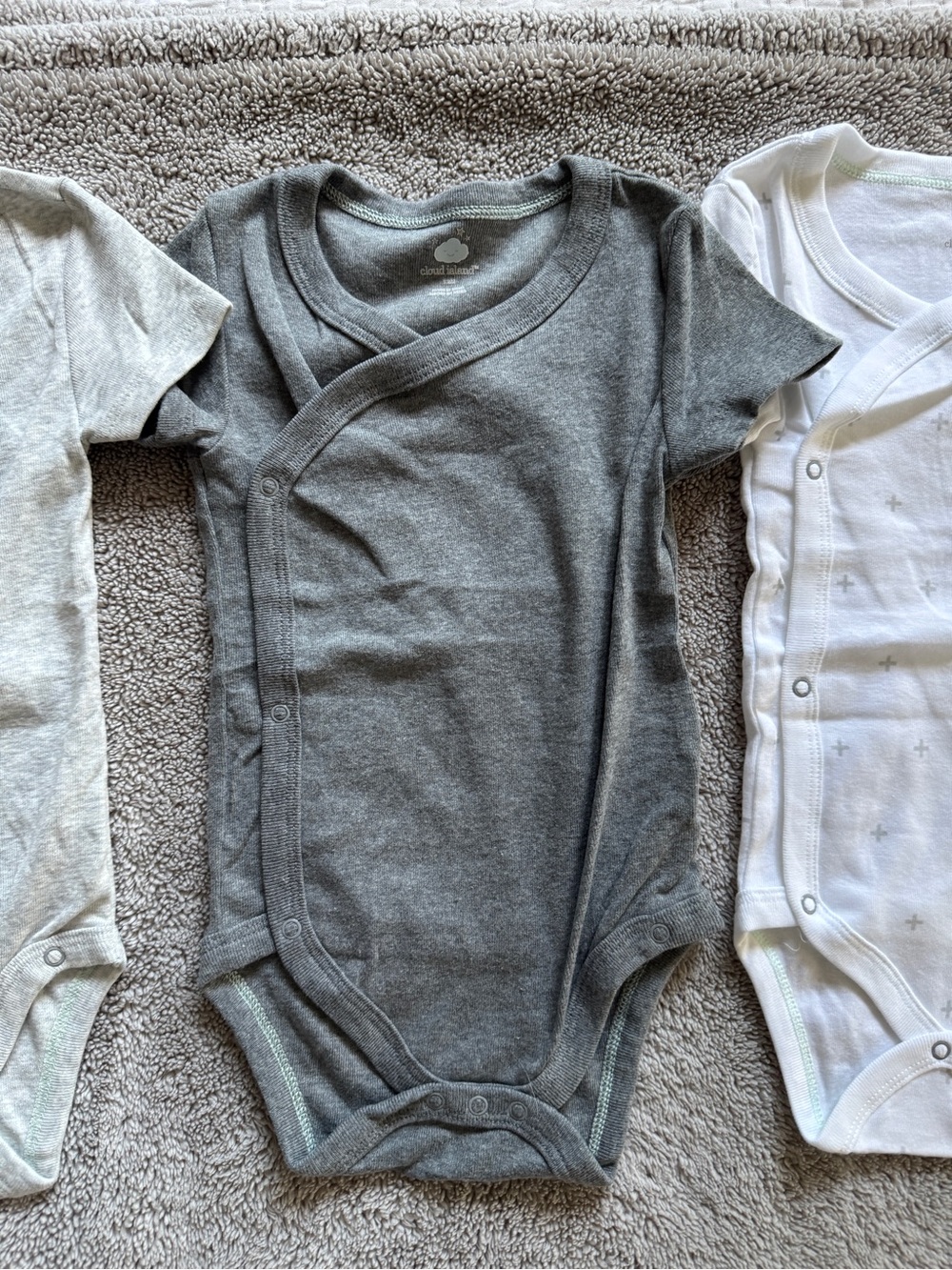 Cloud Island neutral Onesie Bundle size 12M